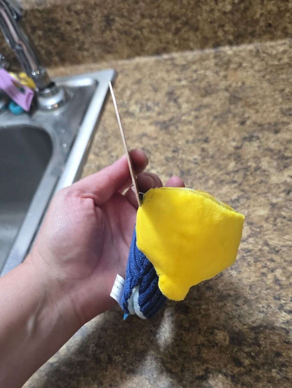 Bark Lemon Pupper Oyster Toy - Yellow & Navysize Small 0-20 Pounds NWT